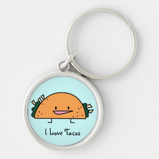 Porte-clés J'aime le porte - clé de tacos (Devant)