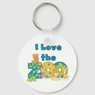 Porte-clés J'aime le porte - clé de zoo