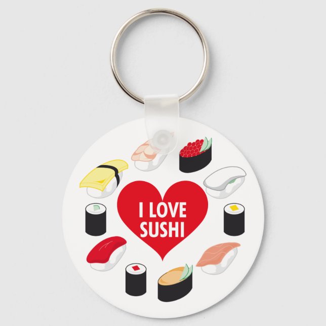 Porte-clés J'Aime Le Sushi (Recto)