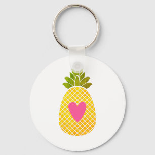 Porte-clés J'aime les ananas