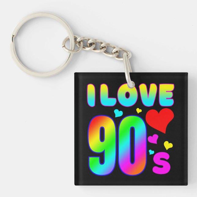 Porte-clés j'aime les années 90 (Devant)