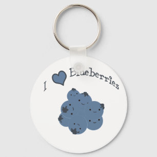 Porte-clés J'aime les bleuets