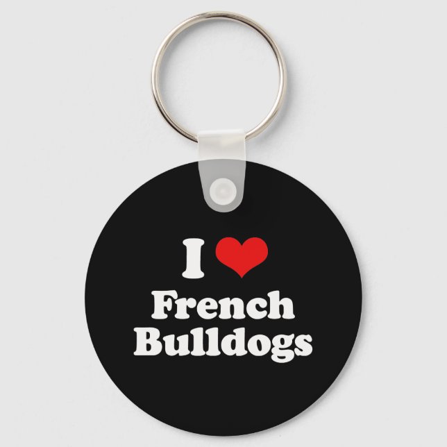 Porte-clés J'Aime Les Bulldogs Français (Recto)