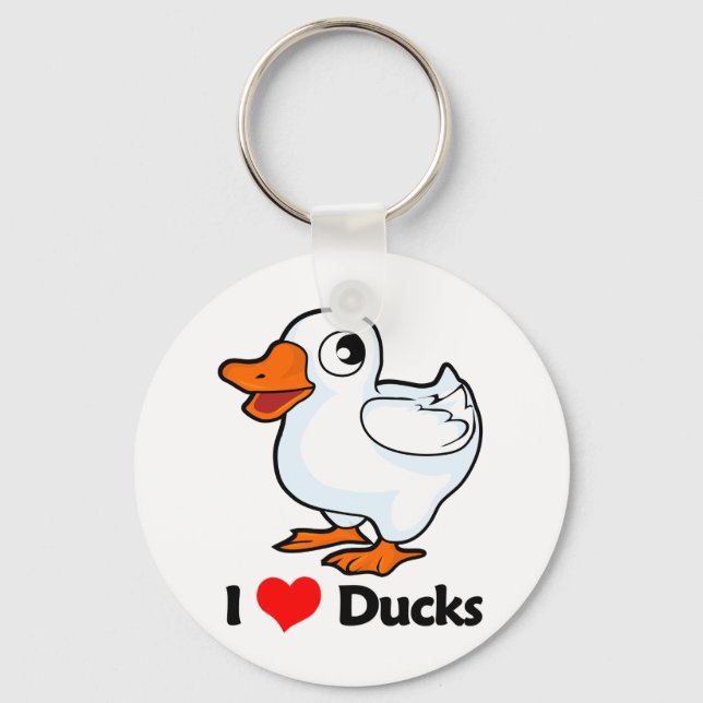 Porte-clés J'aime les canards (Recto)