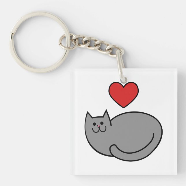 Porte-clés J'aime les chats (Devant)
