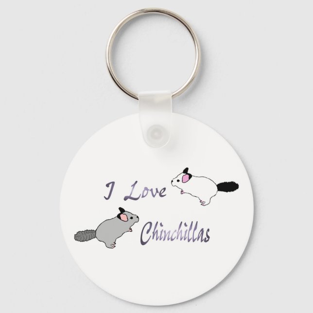 Porte-clés J'aime les chinchillas porte - clé (Recto)