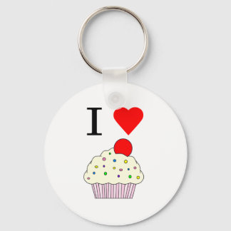 Porte-clés J'aime les cupcakes