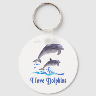 Porte-clés J'aime les dauphins