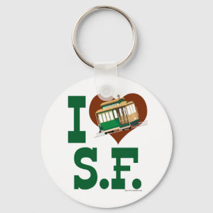 Porte-clés J'aime les funiculaires de San Francisco