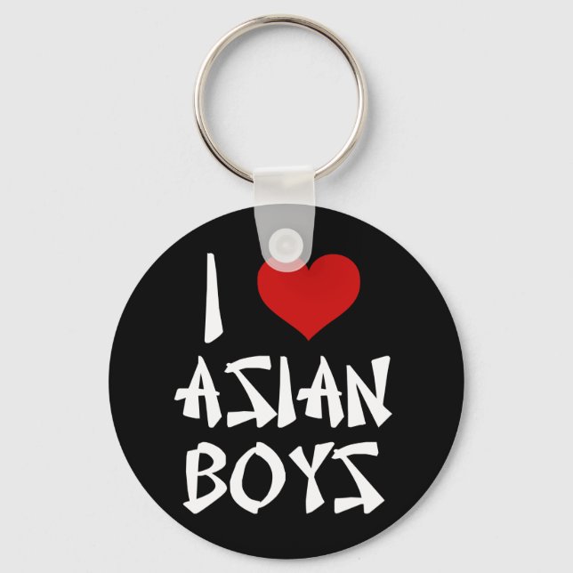 Porte-clés J'aime les garçons asiatiques (Recto)