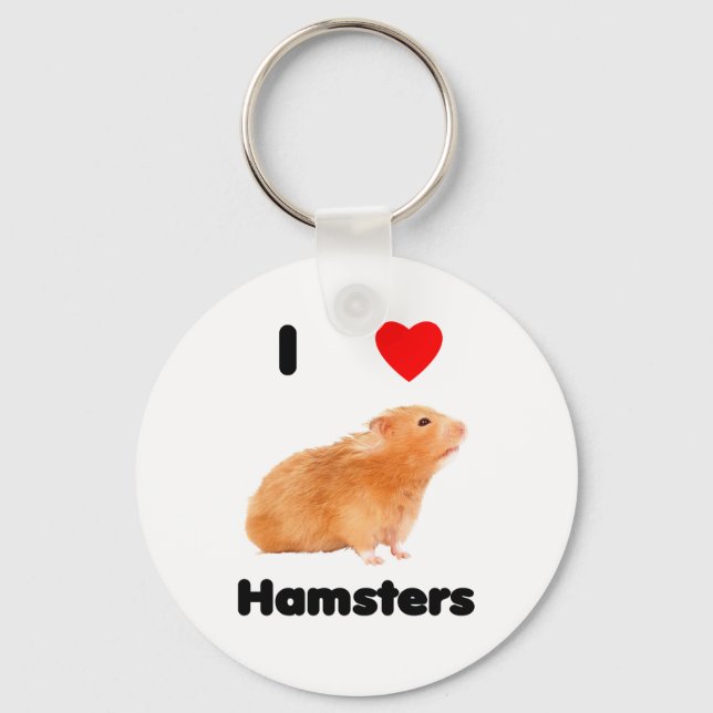 Porte-clés J'aime les hamsters Porte - clé (Recto)