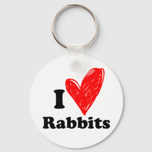 Porte-clés J'aime les lapins