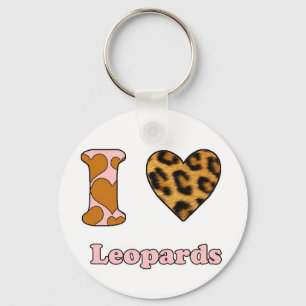 Porte-clés J'aime les léopards