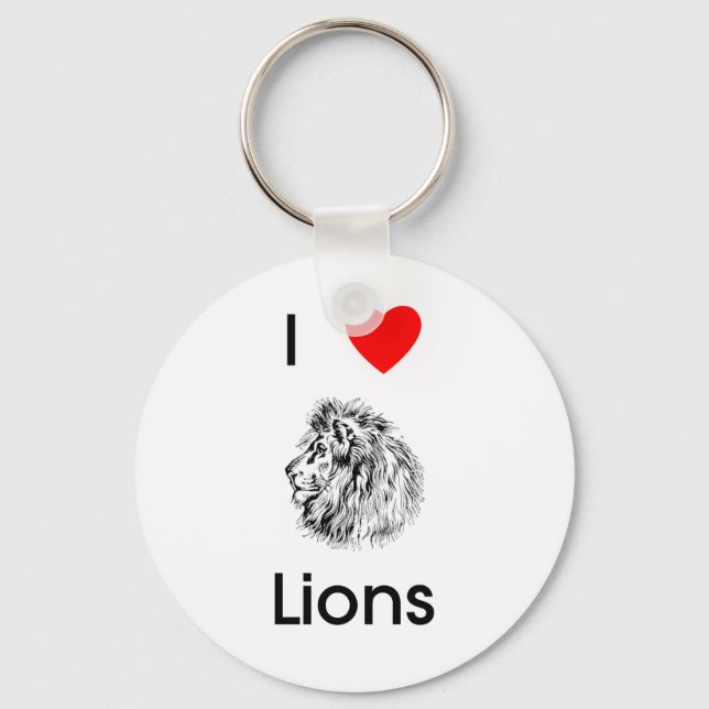 Porte-clés J'aime les lions Porte - clé (Recto)