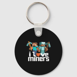 Porte-clés J'aime les mineurs Drôle de joueur minier Xel Ckax