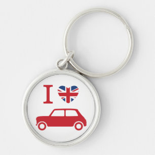 Porte-clés J'aime les mini-coopers - Rouge