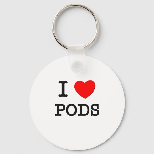 Porte-clés J'aime les pods (Recto)