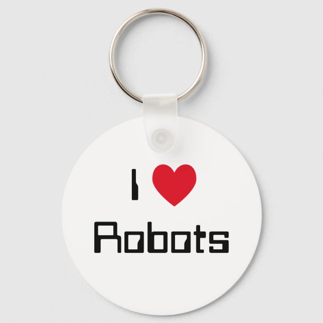 Porte-clés J'aime les robots (Recto)