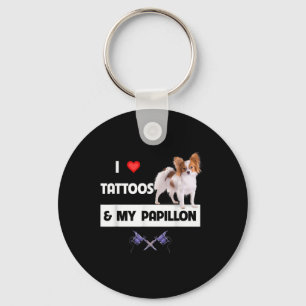 Porte-clés J'Aime Les Tatouages Et Mon Papillon Chien Maman P