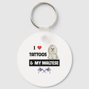 Porte-clés J'Aime Les Tattoos Et Mon Chien Maltais Maltipoo M
