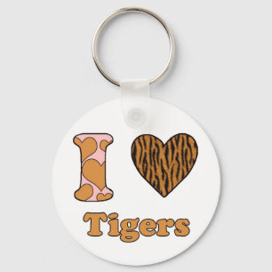 Porte-clés J'aime les tigres