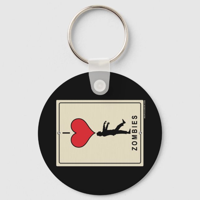 Porte-clés J'aime les zombies (Recto)