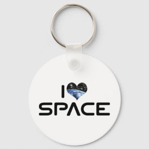 Porte-clés J'aime l'espace du cœur - Amateur d'astronomie de 