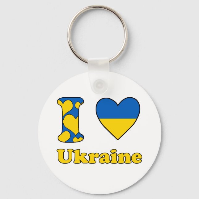 Porte-clés J'aime l'Ukraine (Recto)