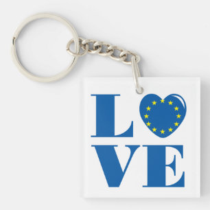 Porte-clés J'aime l'Union européenne