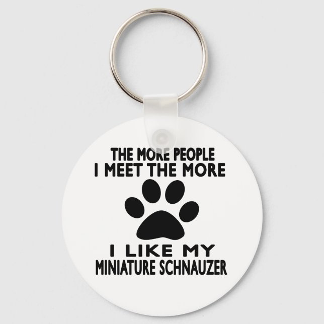 Porte-clés J'aime ma miniature Schnauzer. (Recto)