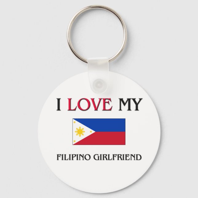 Porte-clés J'aime ma petite amie philippine (Recto)