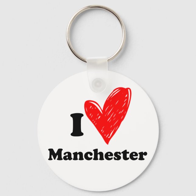 Porte-clés J'aime Manchester (Recto)