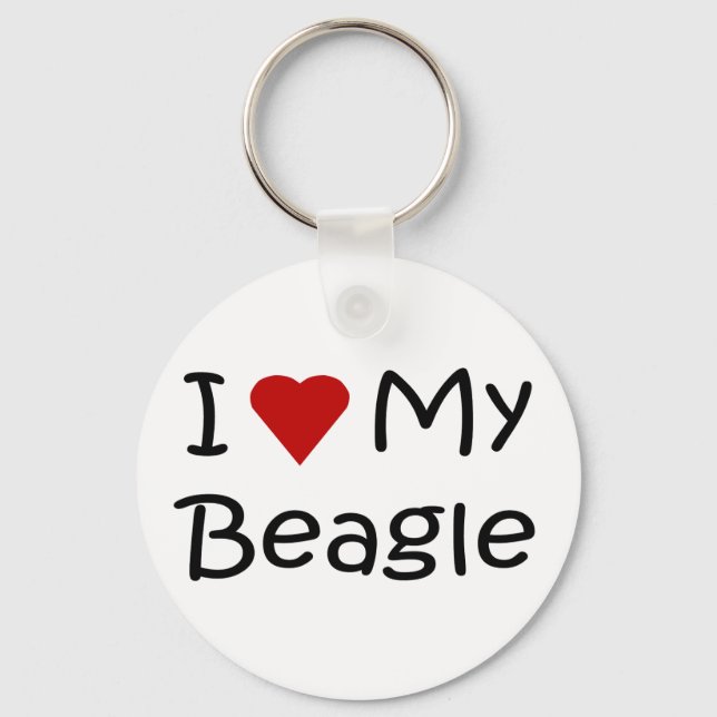 Porte-clés J'aime mes Amoureux de les chiens Beagles cadeaux  (Recto)