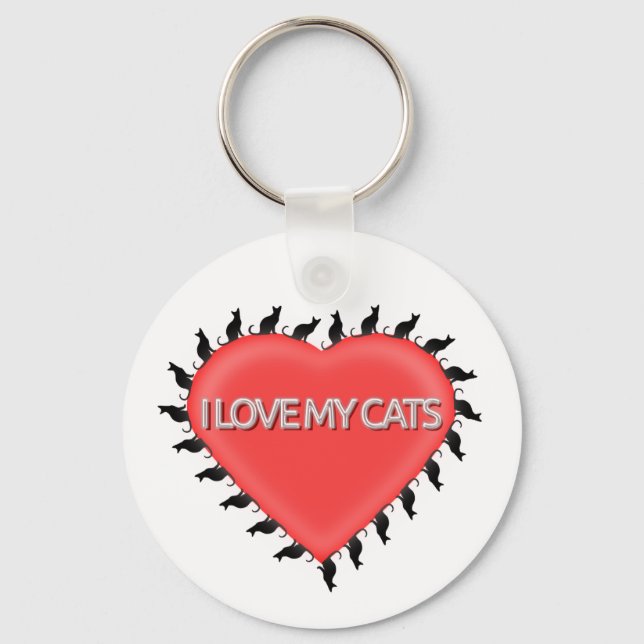 Porte-clés J'Aime Mes Chats (Recto)