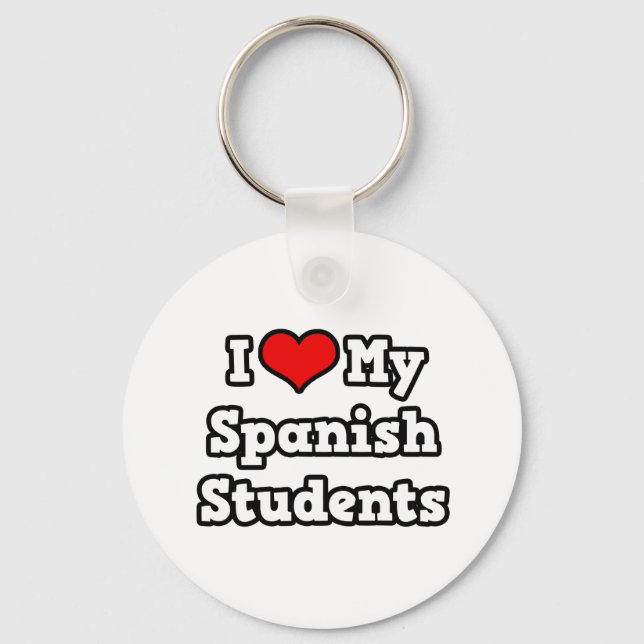 Porte-clés J'Aime Mes Étudiants Espagnols (Recto)