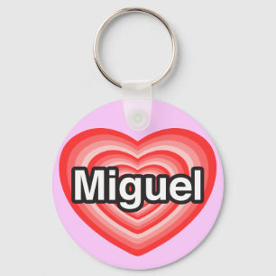 Porte-clés J'aime Miguel. Je t'aime Miguel. Cœur