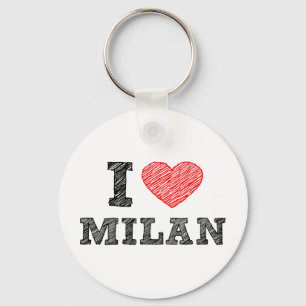 Porte-clés J'aime Milan