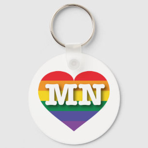 Porte-clés J'aime Minnesota Gay pride Rainbow Heart