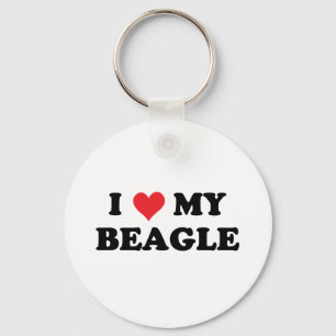Porte-clés J'aime mon beagle