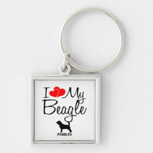 Porte-clés J'aime mon Beagle Porte - clé personnalisé