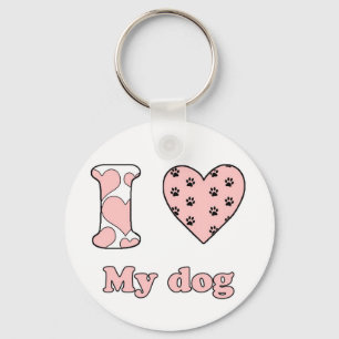 Porte-clés J'aime Mon chien
