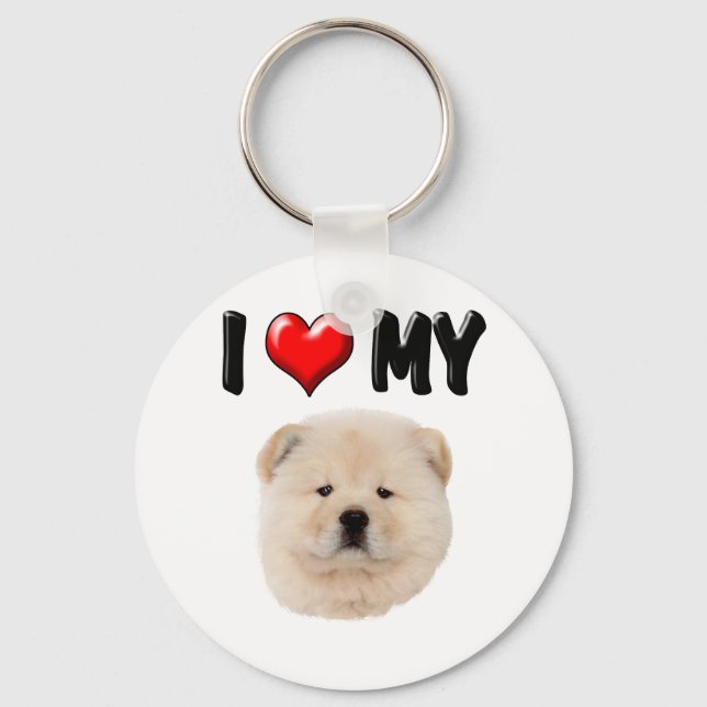 Porte-clés J'Aime Mon Chow Chow (Recto)