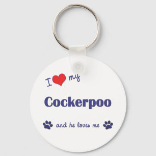 Porte-clés J'aime mon Cockerpoo (le chien masculin)
