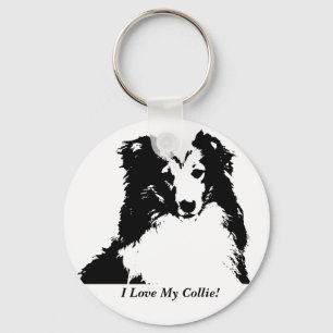Porte-clés J'Aime Mon Collie Porte - clé Personnalisé