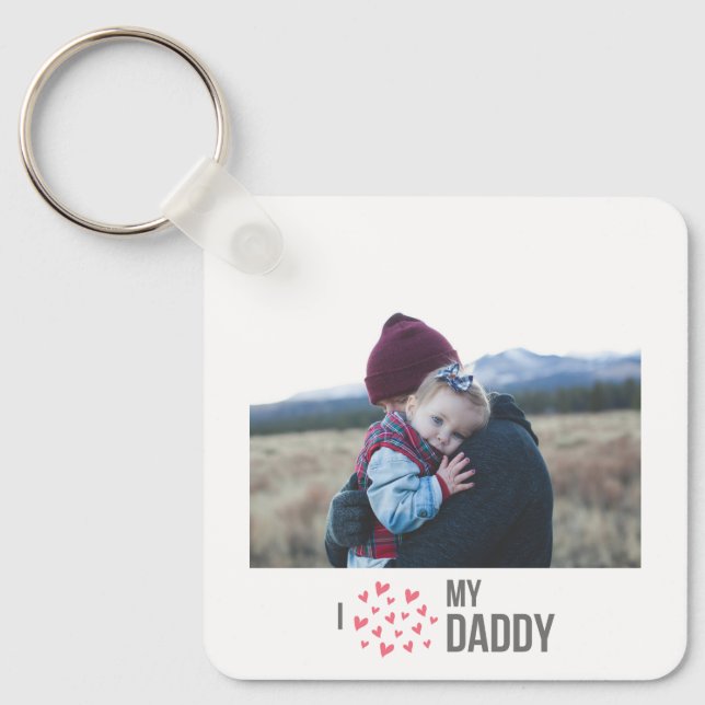 PORTE-CLÉS J'AIME MON DADDY PORTE - CLÉ 2 PHOTO PERSONNALISÉE (Recto)