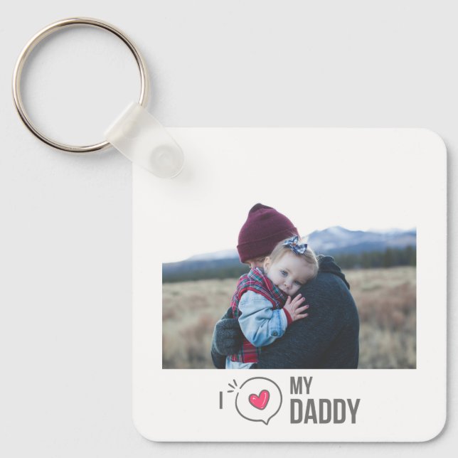 PORTE-CLÉS J'AIME MON DADDY PORTE - CLÉ 2 PHOTO PERSONNALISÉE (Recto)