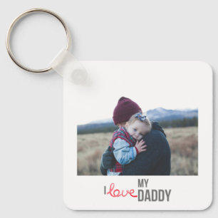 PORTE-CLÉS J'AIME MON DADDY PORTE - CLÉ 2 PHOTO PERSONNALISÉE
