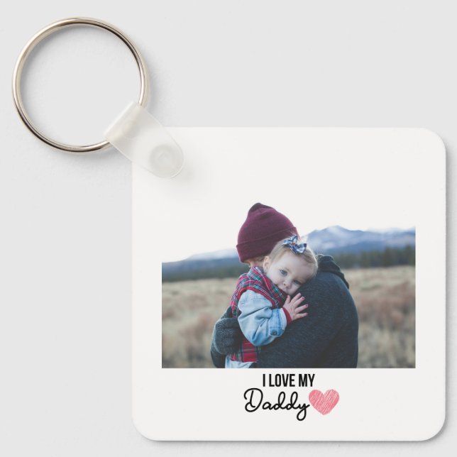PORTE-CLÉS J'AIME MON DADDY PORTE - CLÉ 2 PHOTO PERSONNALISÉE (Recto)