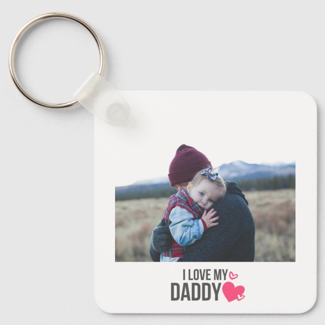 PORTE-CLÉS J'AIME MON DADDY PORTE - CLÉ 2 PHOTO PERSONNALISÉE (Recto)