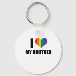 Porte-clés J'aime mon frère gai